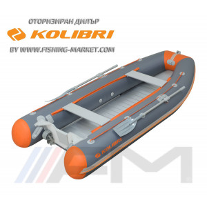 KOLIBRI - Надуваема моторна лодка с твърдо дъно и надуваем кил KM-360DSL-ALF тъмно сива / оранжево